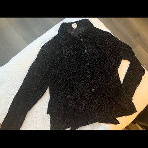 ARMANI Collezioni Velvet laced black blouse